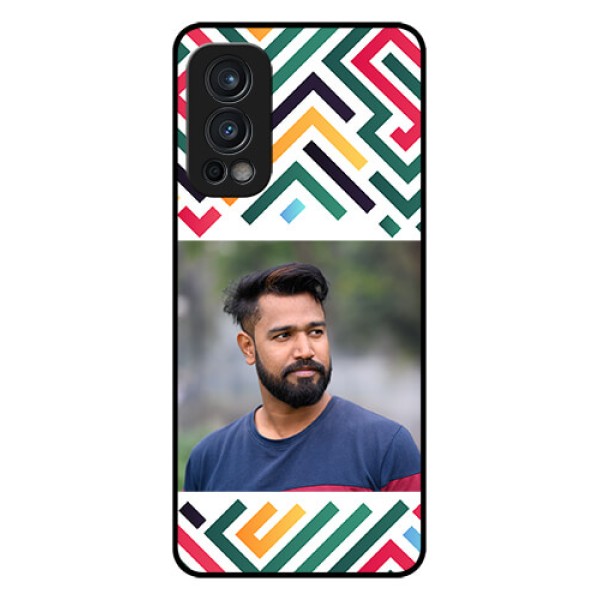 Nord 2 5G Personalized Glass Phone Case - Colorful Maze Pattern Design Nord 2 5G Personalized Glass Phone Case - Colorful Maze Pattern Design