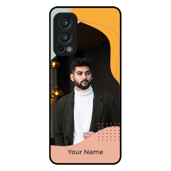 Nord 2 5G Personalized Glass Phone Case - Tri-coloured overlay design Nord 2 5G Personalized Glass Phone Case - Tri-coloured overlay design