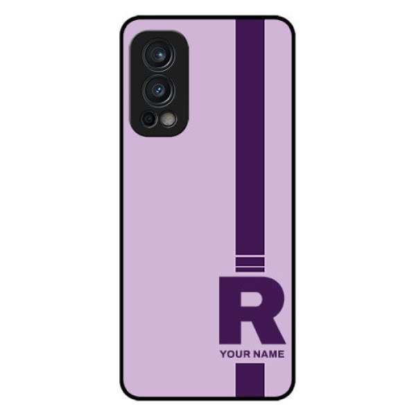 Nord 2 5G Photo Printing on Glass Case - Simple dual tone stripe with name Design Nord 2 5G Photo Printing on Glass Case - Simple dual tone stripe with name Design