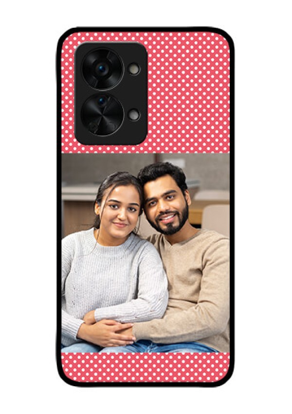 OnePlus Nord 2T 5G Custom Glass Phone Case - White Dotted Design