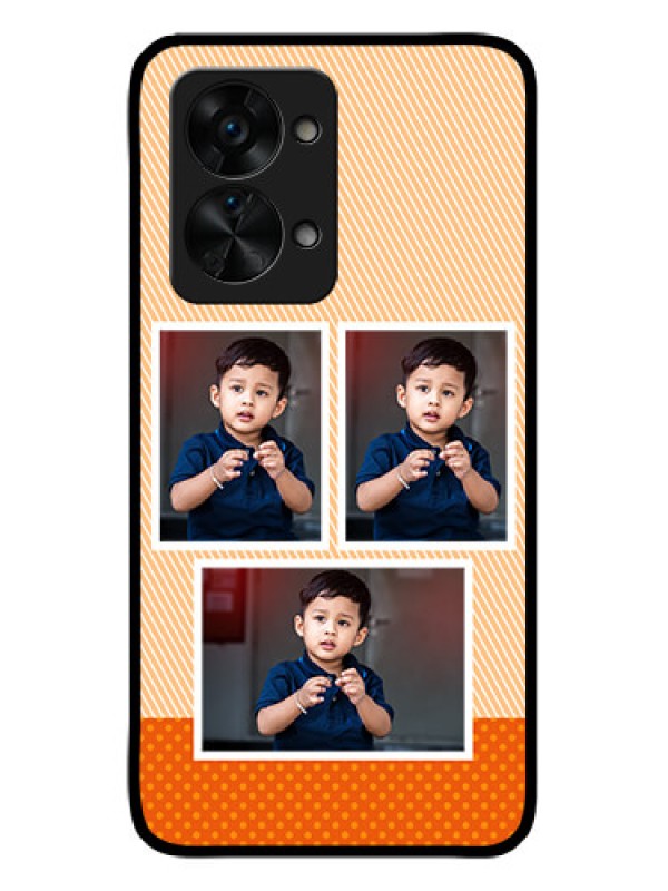 Custom OnePlus Nord 2T 5G Photo Printing on Glass Case - Bulk Photos Upload Design