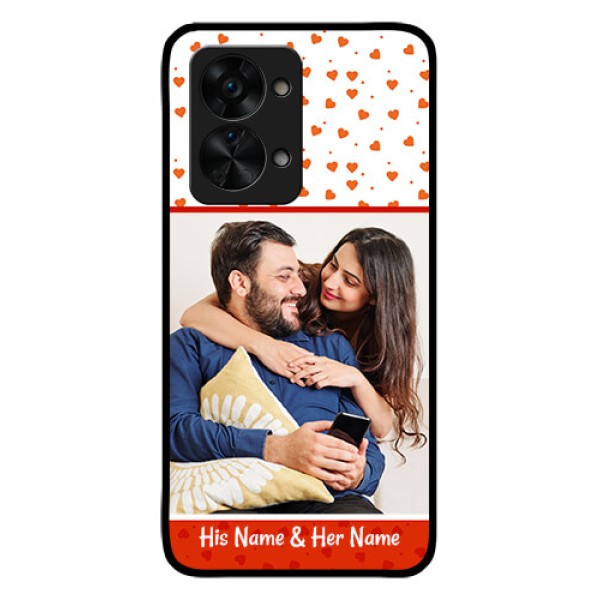 OnePlus Nord 2T 5G Custom Glass Phone Case - Orange Love Symbol Design OnePlus Nord 2T 5G Custom Glass Phone Case - Orange Love Symbol Design