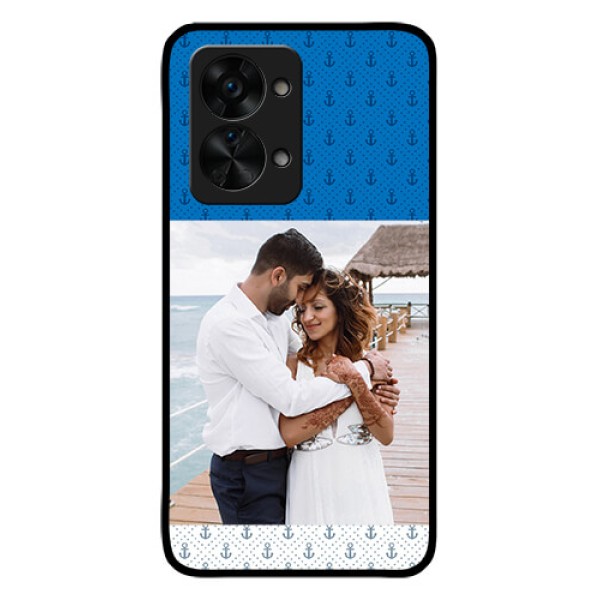 OnePlus Nord 2T 5G Photo Printing on Glass Case - Blue Anchors Design
