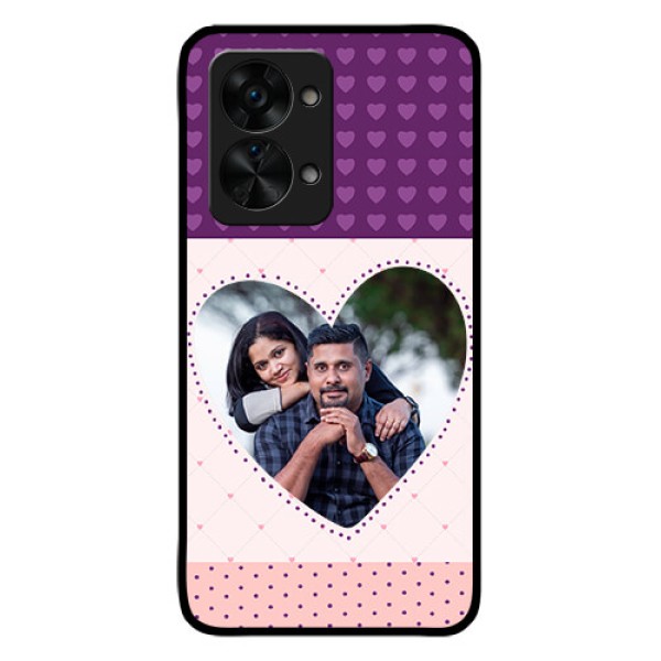 OnePlus Nord 2T 5G Custom Glass Phone Case - Violet Love Dots Design
