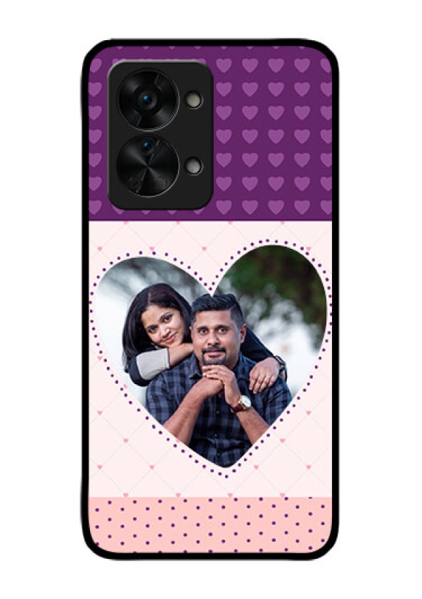 OnePlus Nord 2T 5G Custom Glass Phone Case - Violet Love Dots Design