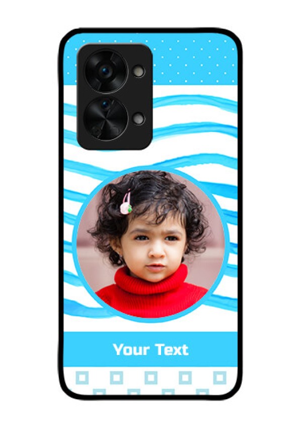 OnePlus Nord 2T 5G Custom Glass Phone Case - Simple Blue Case Design
