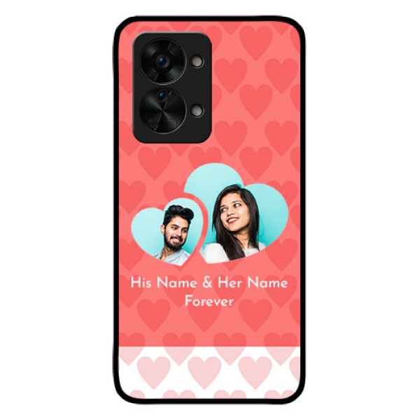 OnePlus Nord 2T 5G Personalized Glass Phone Case - Couple Pic Upload Design OnePlus Nord 2T 5G Personalized Glass Phone Case - Couple Pic Upload Design