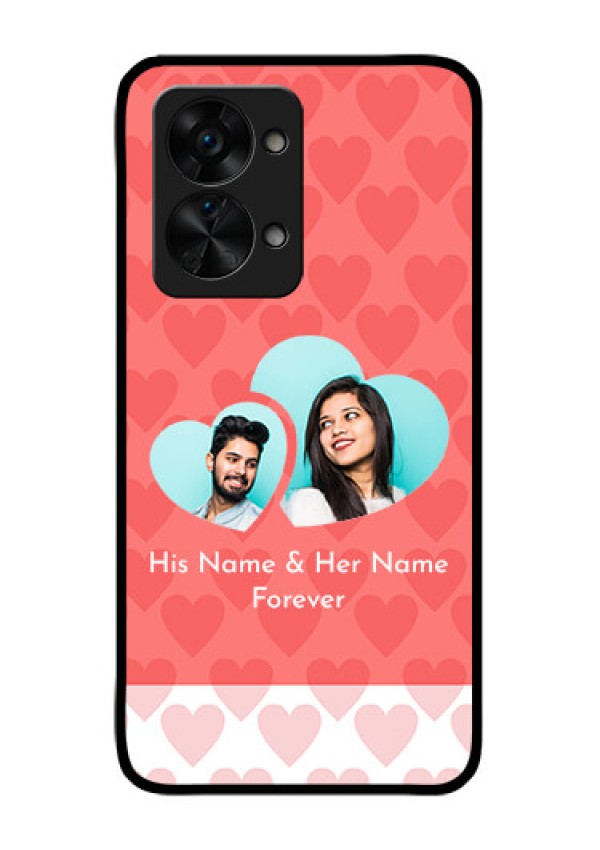 OnePlus Nord 2T 5G Personalized Glass Phone Case - Couple Pic Upload Design