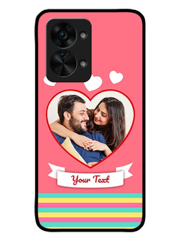 Custom OnePlus Nord 2T 5G Photo Printing on Glass Case - Love Doodle Design