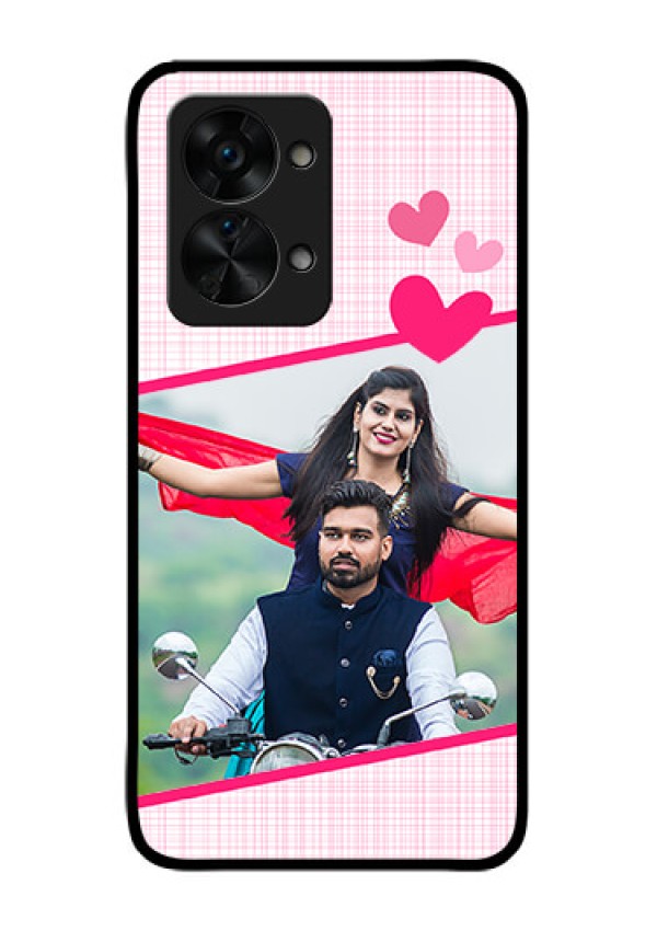 OnePlus Nord 2T 5G Custom Glass Phone Case - Love Shape Heart Design