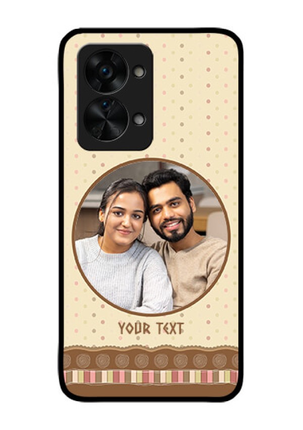 OnePlus Nord 2T 5G Custom Glass Mobile Case - Brown Dotted Mobile Case Design