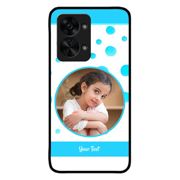 OnePlus Nord 2T 5G Photo Printing on Glass Case - Blue Bubbles Pattern Design