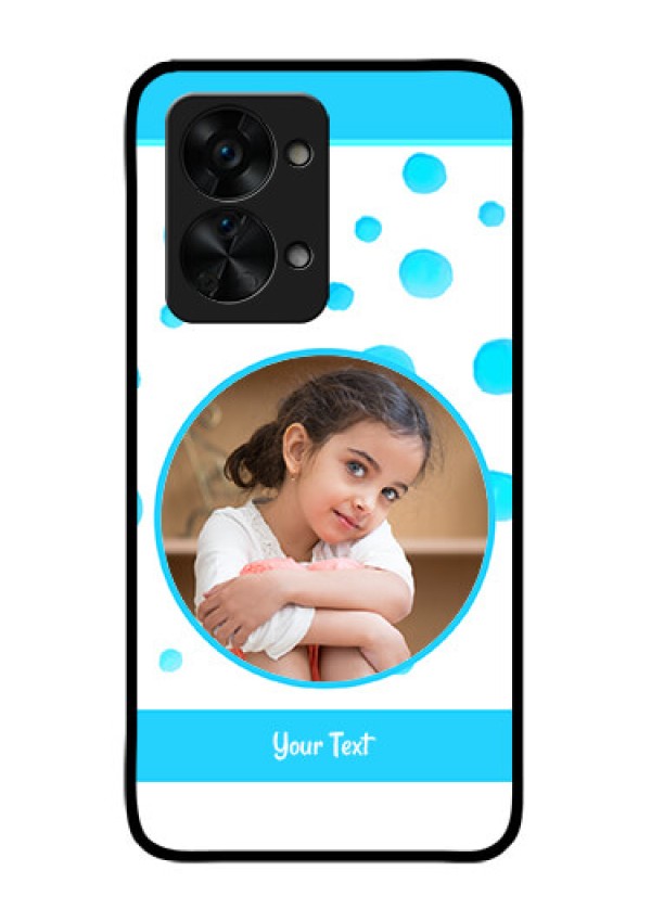 OnePlus Nord 2T 5G Photo Printing on Glass Case - Blue Bubbles Pattern Design