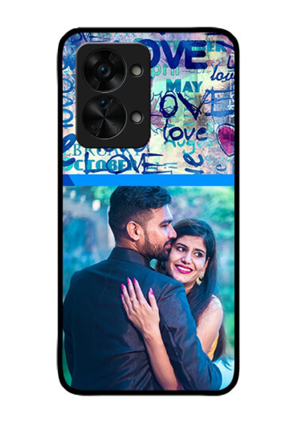 OnePlus Nord 2T 5G Custom Glass Mobile Case - Colorful Love Design