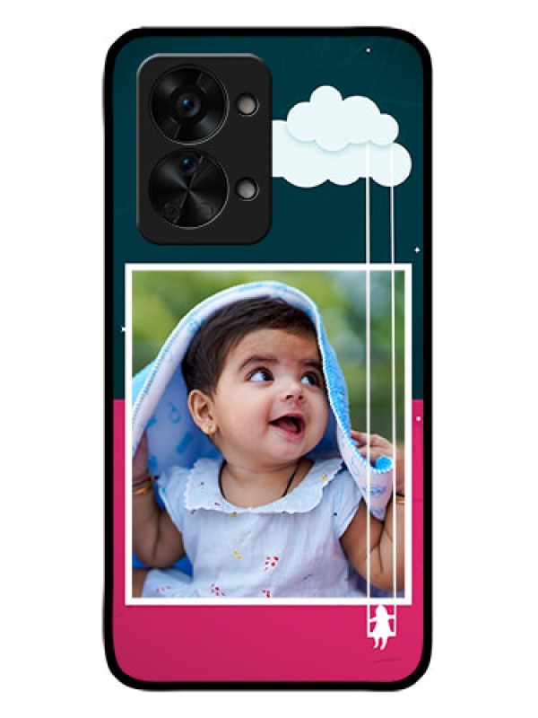 Custom OnePlus Nord 2T 5G Custom Glass Phone Case - Cute Girl with Cloud Design