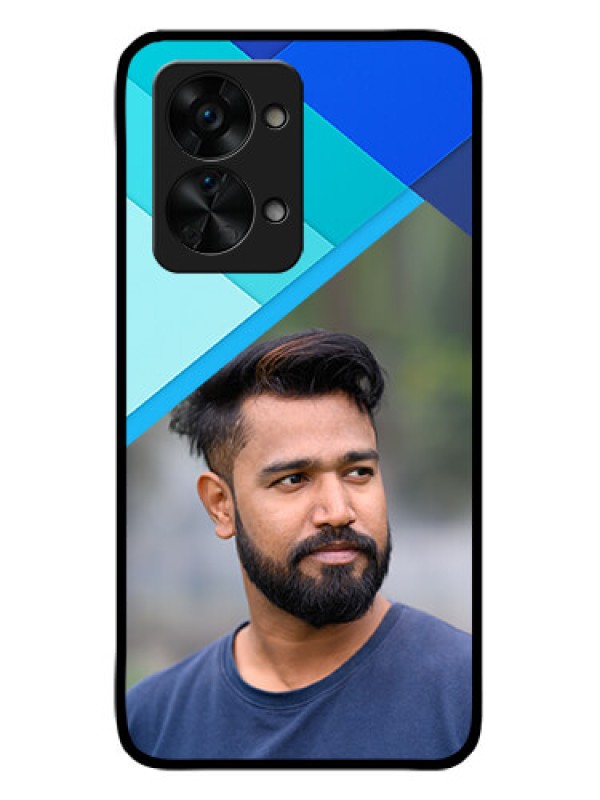Custom OnePlus Nord 2T 5G Custom Glass Phone Case - Blue Pattern Design
