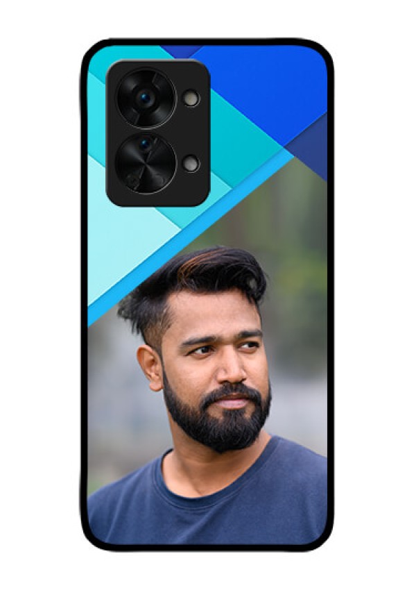 OnePlus Nord 2T 5G Custom Glass Phone Case - Blue Pattern Design