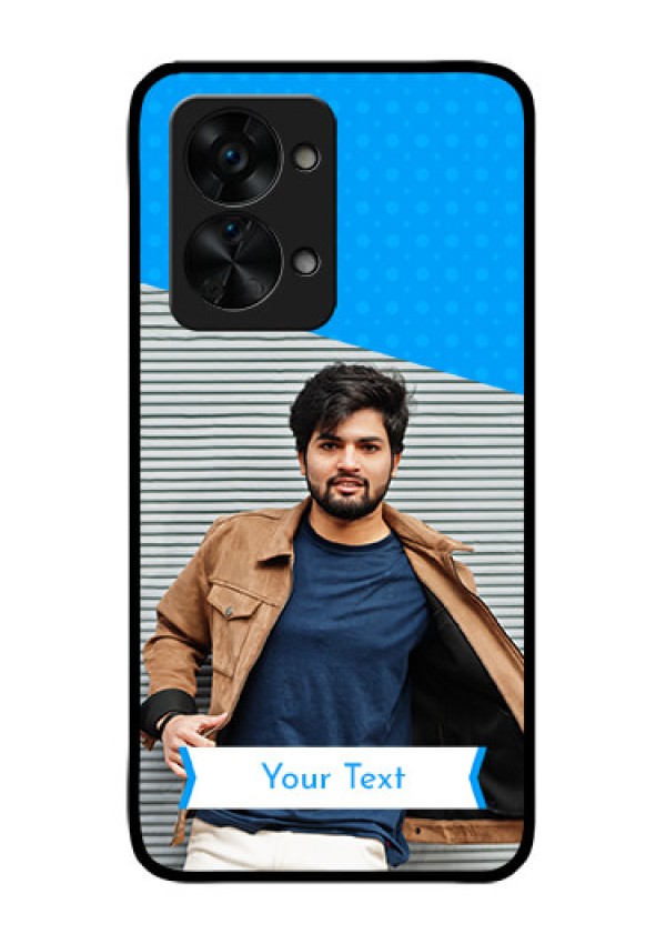 OnePlus Nord 2T 5G Photo Printing on Glass Case - Simple Blue Color Design