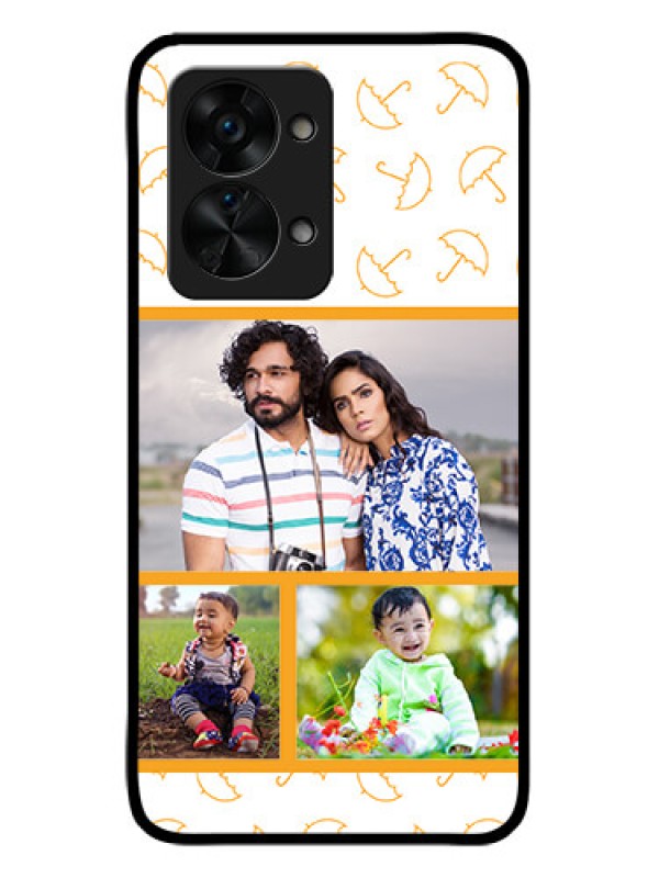 Custom OnePlus Nord 2T 5G Custom Glass Mobile Case - Yellow Pattern Design