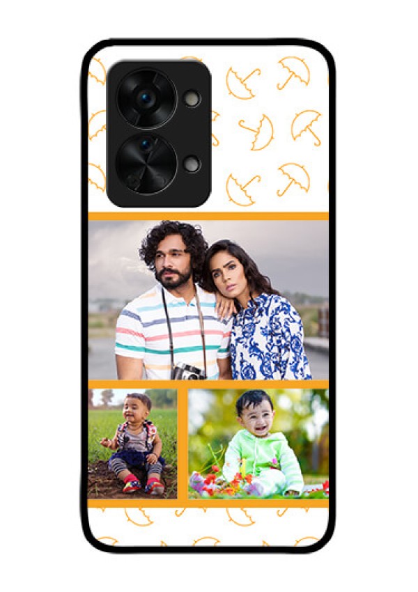 OnePlus Nord 2T 5G Custom Glass Mobile Case - Yellow Pattern Design