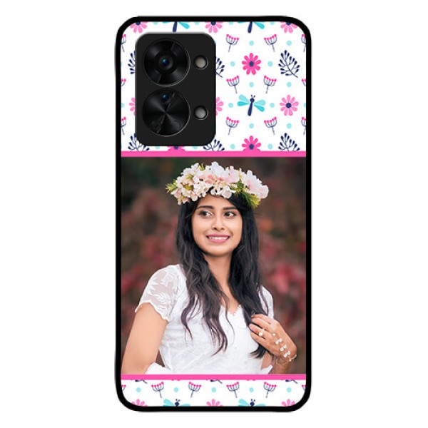 OnePlus Nord 2T 5G Photo Printing on Glass Case - Colorful Flower Design OnePlus Nord 2T 5G Photo Printing on Glass Case - Colorful Flower Design