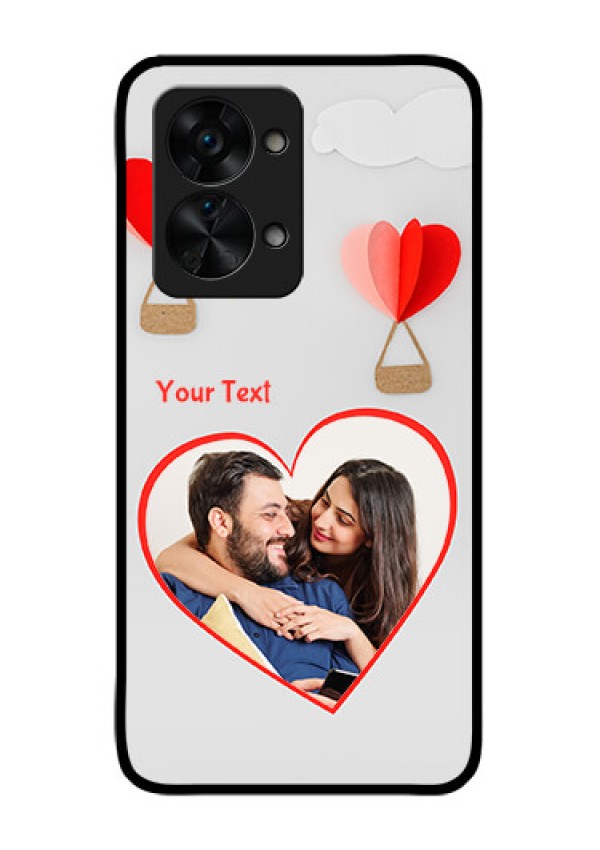OnePlus Nord 2T 5G Custom Glass Mobile Case - Parachute Love Design