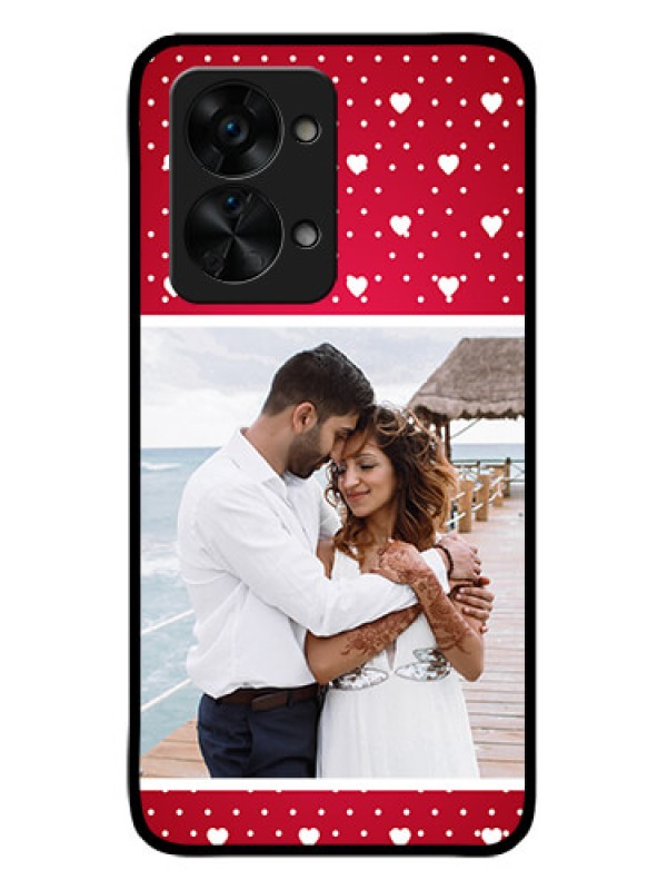 Custom OnePlus Nord 2T 5G Photo Printing on Glass Case - Hearts Mobile Case Design