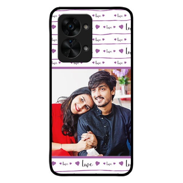 OnePlus Nord 2T 5G Custom Glass Mobile Case - Couples Heart Design