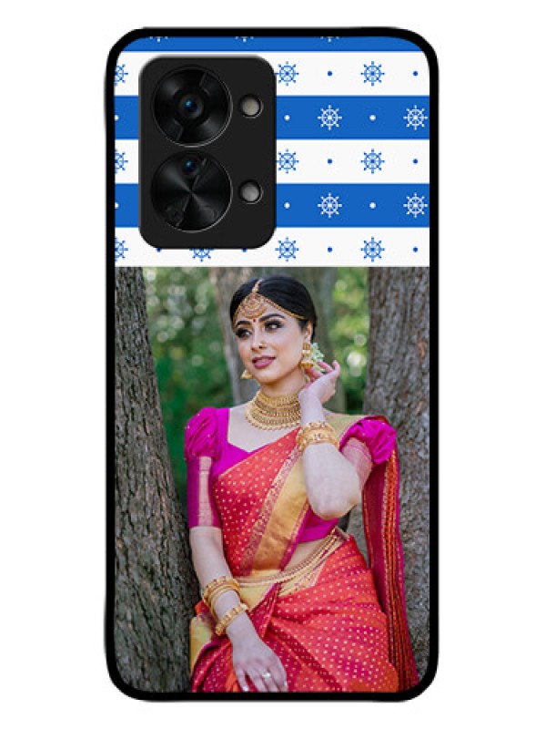 Custom OnePlus Nord 2T 5G Photo Printing on Glass Case - Snow Pattern Design