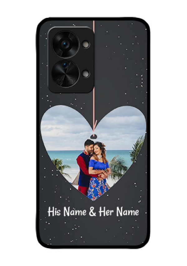 OnePlus Nord 2T 5G Custom Glass Phone Case - Hanging Heart Design