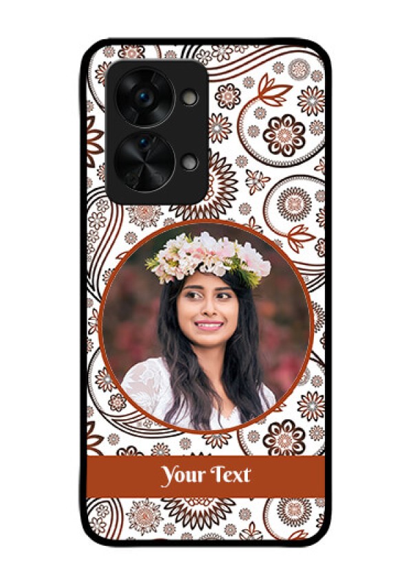 OnePlus Nord 2T 5G Custom Glass Mobile Case - Abstract Flower Design