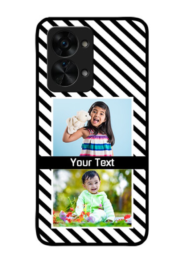 OnePlus Nord 2T 5G Photo Printing on Glass Case - Black And White Stripes Design