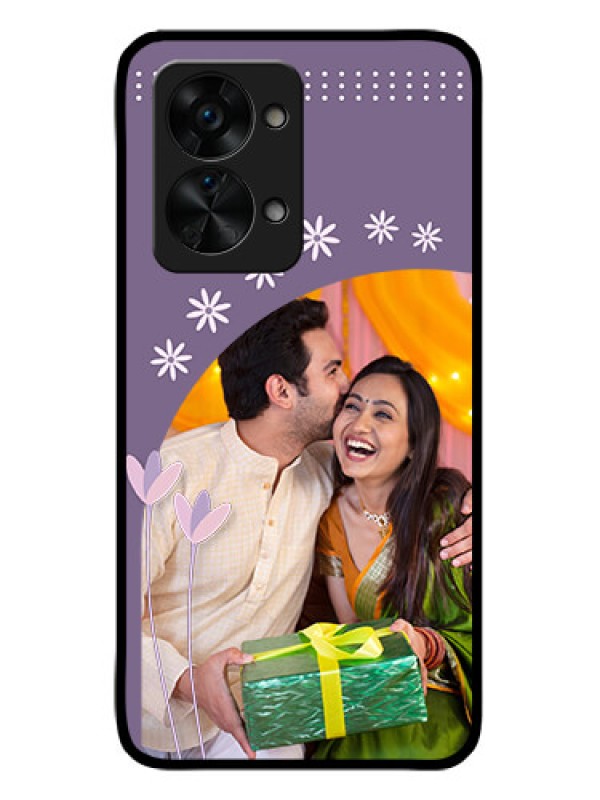 Custom OnePlus Nord 2T 5G Custom Glass Mobile Case - Lavender flowers design