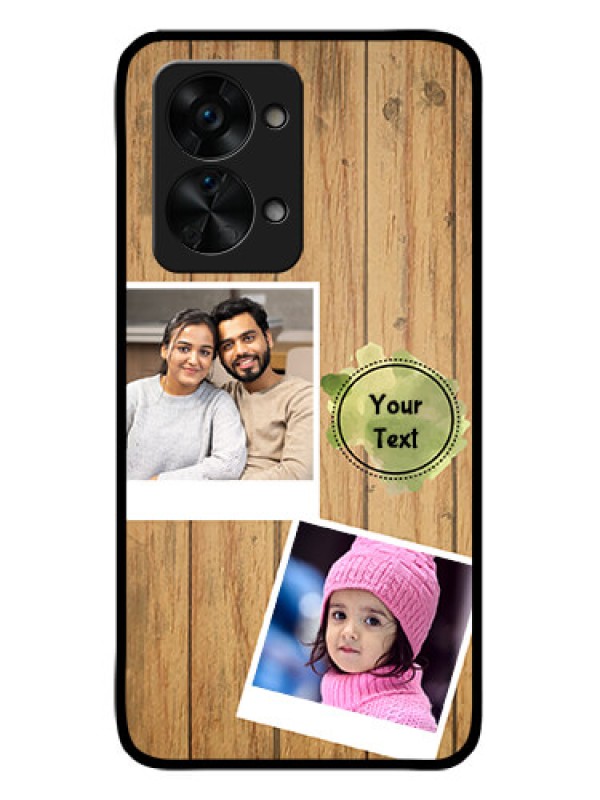 Custom OnePlus Nord 2T 5G Custom Glass Phone Case - Wooden Texture Design
