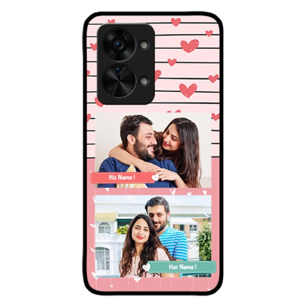 OnePlus Nord 2T 5G Custom Glass Mobile Case - Photo with Heart Design OnePlus Nord 2T 5G Custom Glass Mobile Case - Photo with Heart Design