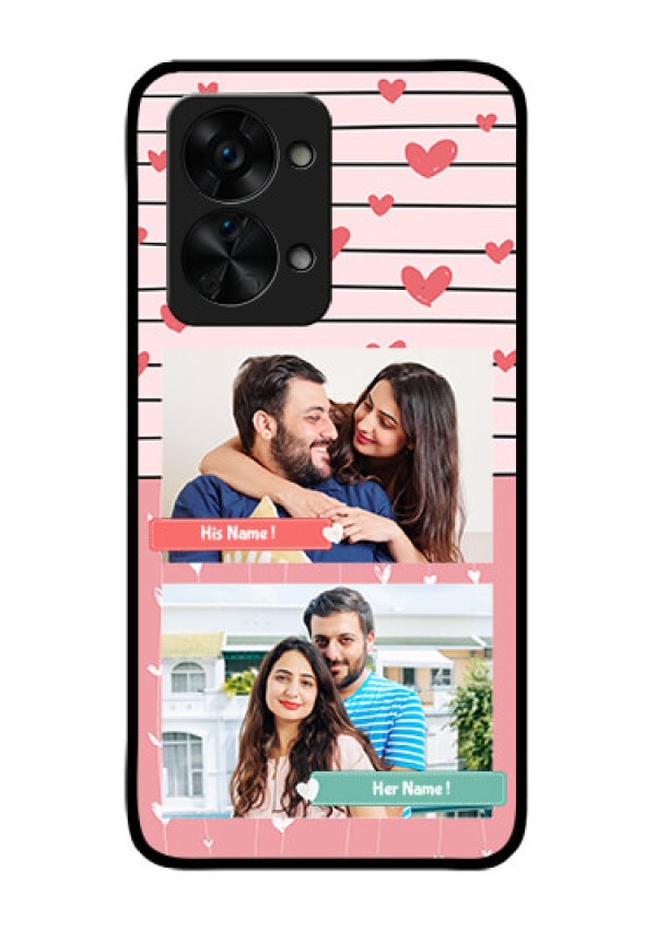 OnePlus Nord 2T 5G Custom Glass Mobile Case - Photo with Heart Design