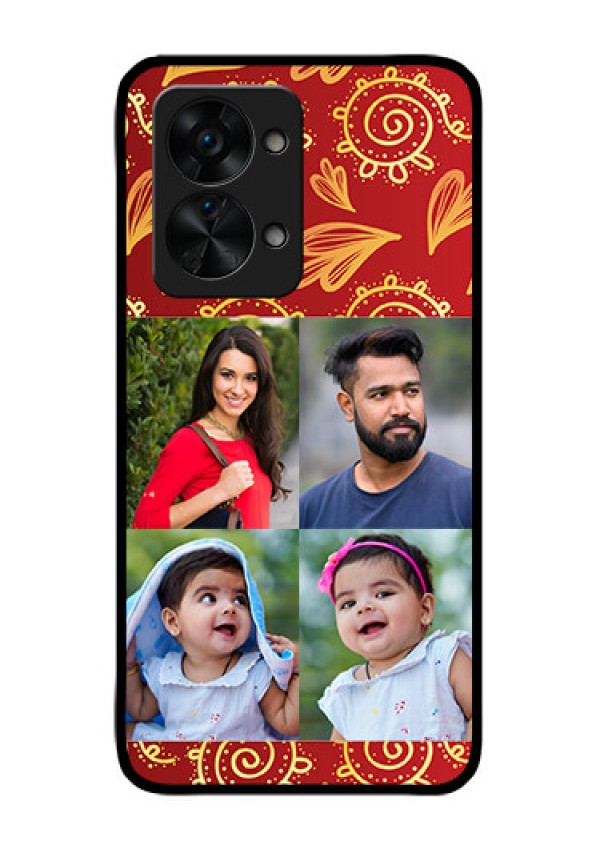 OnePlus Nord 2T 5G Photo Printing on Glass Case - 4 Image Traditional Design