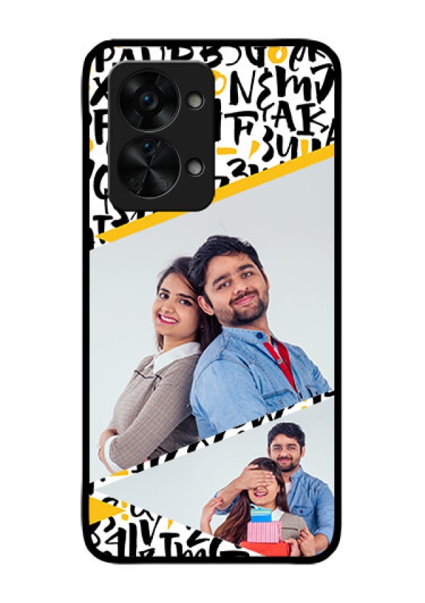OnePlus Nord 2T 5G Custom Glass Mobile Case - Letters Pattern Design