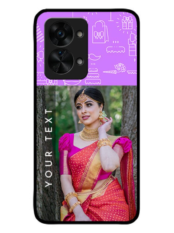 Custom OnePlus Nord 2T 5G Custom Glass Mobile Case - Birthday Icons Design