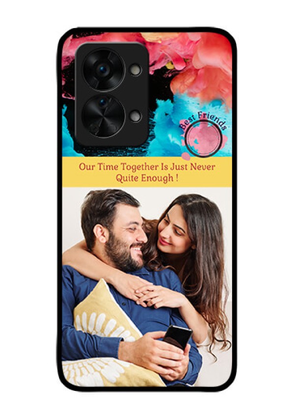 OnePlus Nord 2T 5G Custom Glass Mobile Case - Quote with Acrylic Painting Design