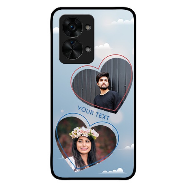 OnePlus Nord 2T 5G Custom Glass Mobile Case - Blue Color Couple Design OnePlus Nord 2T 5G Custom Glass Mobile Case - Blue Color Couple Design