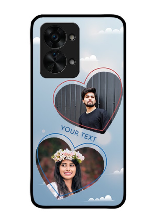 OnePlus Nord 2T 5G Custom Glass Mobile Case - Blue Color Couple Design