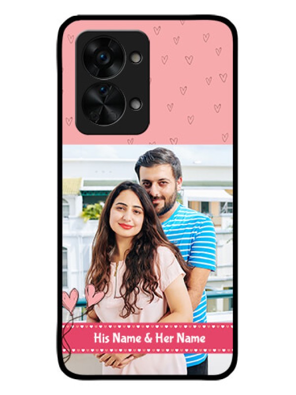 Custom OnePlus Nord 2T 5G Personalized Glass Phone Case - Love Design Peach Color