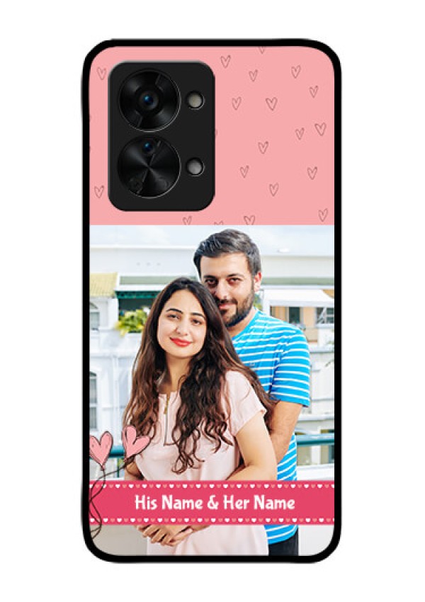 OnePlus Nord 2T 5G Personalized Glass Phone Case - Love Design Peach Color