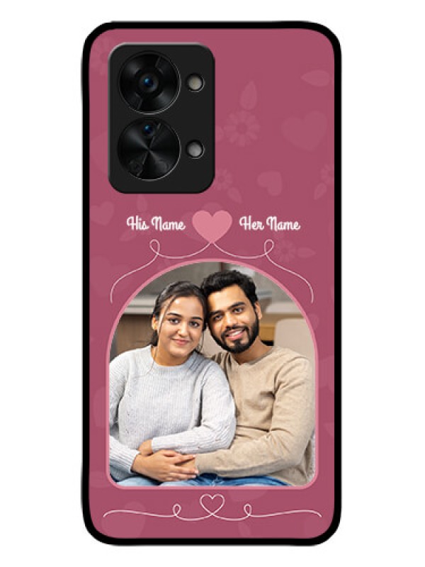 Custom OnePlus Nord 2T 5G Photo Printing on Glass Case - Love Floral Design