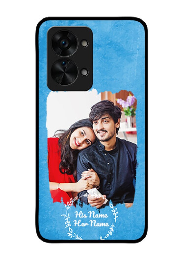 OnePlus Nord 2T 5G Custom Glass Phone Case - Blue Color Vintage Design
