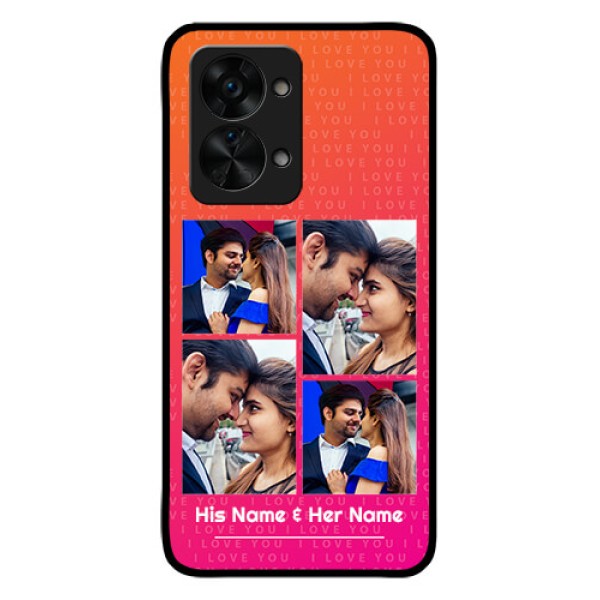 OnePlus Nord 2T 5G Custom Glass Phone Case - I Love You Pink Design