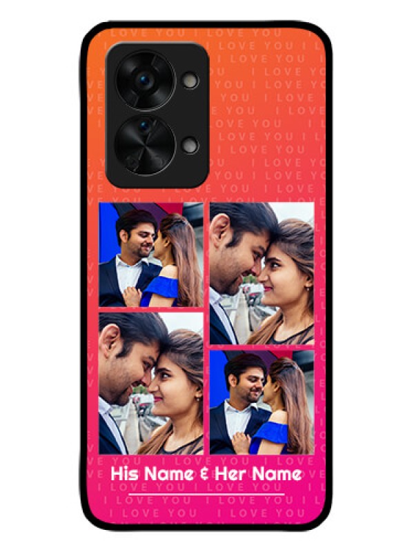 Custom OnePlus Nord 2T 5G Custom Glass Phone Case - I Love You Pink Design