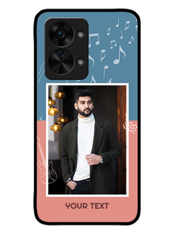 Custom OnePlus Nord 2T 5G Photo Printing on Glass Case - with Color Musical Note Design