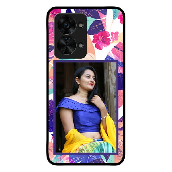 OnePlus Nord 2T 5G Custom Glass Mobile Case - Abstract Floral Design OnePlus Nord 2T 5G Custom Glass Mobile Case - Abstract Floral Design